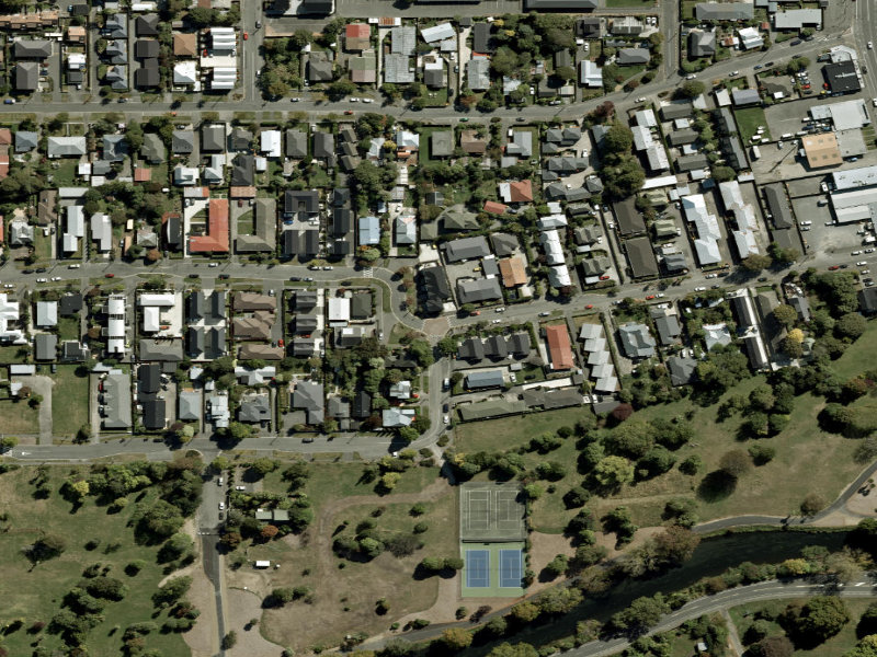aerial view of Walk and bike track through Richmond and the ground around it