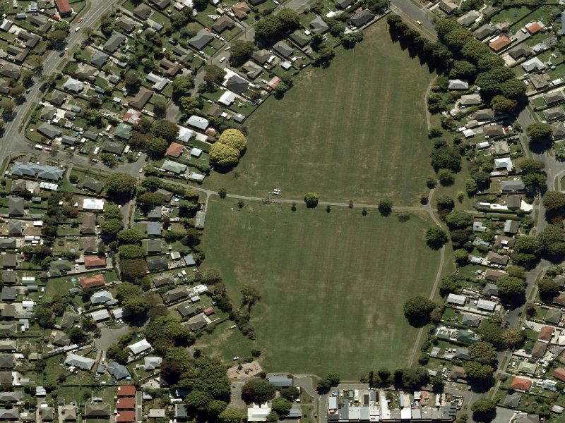 aerial view of Walk and bike track through Mairehau and the ground around it