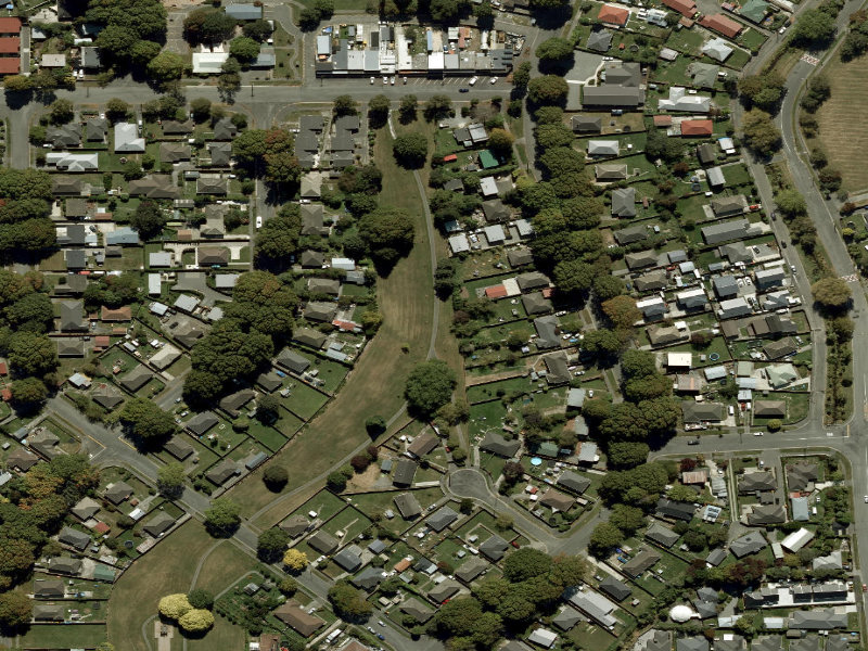 aerial view of Walk and bike track through Mairehau and the ground around it