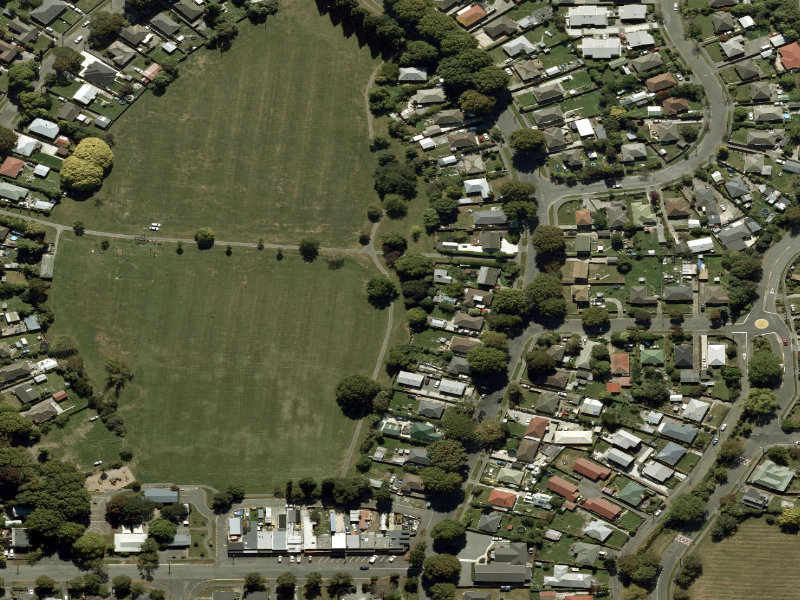 aerial view of Walk and bike track through Mairehau and the ground around it