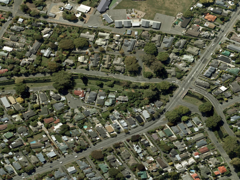 aerial view of Walk and bike track through Saint Martins and the ground around it