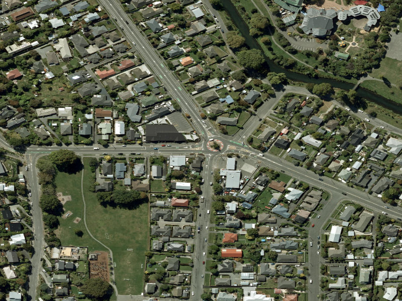 aerial view of Walk and bike track through Saint Martins and the ground around it