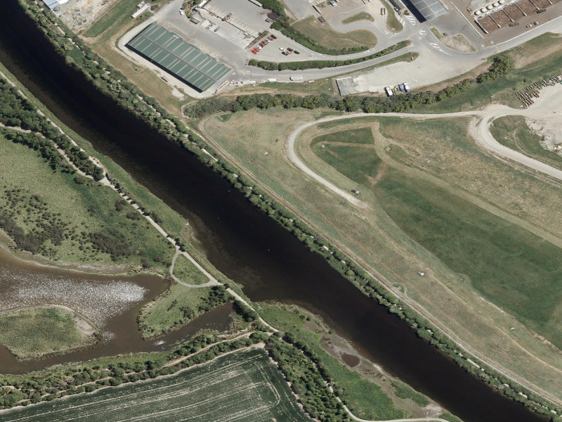 aerial view of Saltwater Creek Cycle Walkway and the ground around it