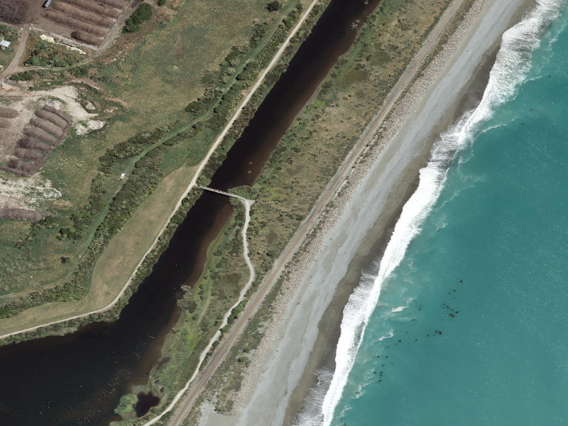 aerial view of Saltwater Creek Cycle Walkway and the ground around it
