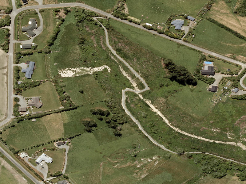 aerial view of Pekapeka Gully and the ground around it