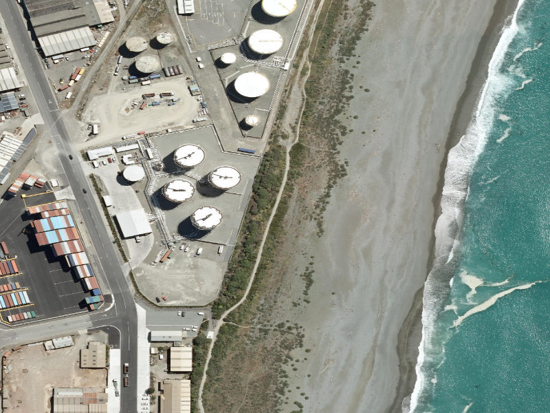 aerial view of Hector's Walk Track and the ground around it