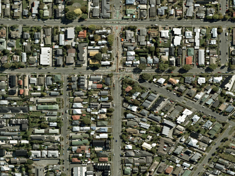 aerial view of Walk and bike track through Phillipstown and the ground around it