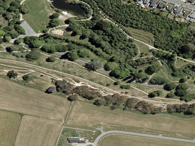aerial view of Centennial Park Tracks and the ground around it