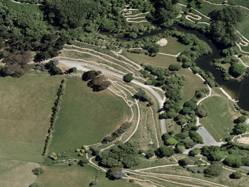 aerial view of Centennial Park Tracks and the ground around it