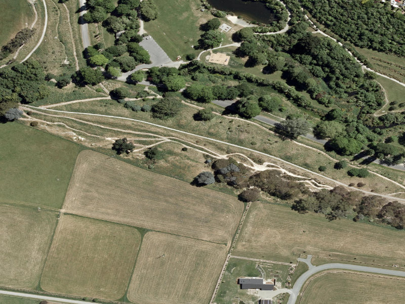 aerial view of Centennial Park Tracks and the ground around it