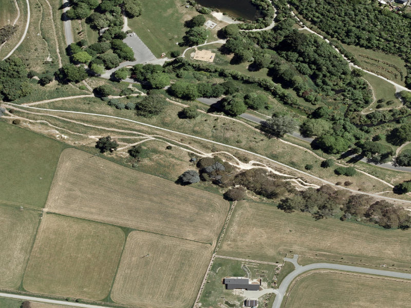 aerial view of Centennial Park Tracks and the ground around it