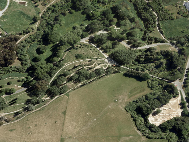 aerial view of Centennial Park Tracks and the ground around it
