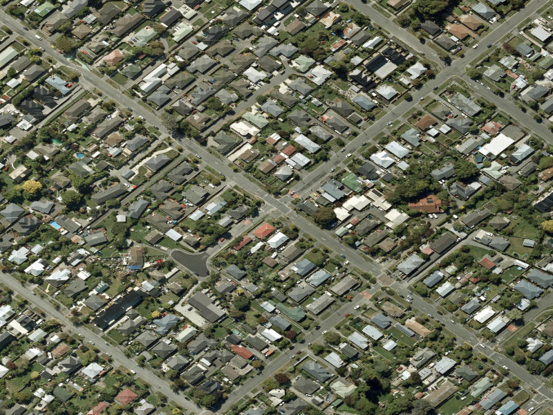aerial view of Walk and bike track through Woolston and the ground around it