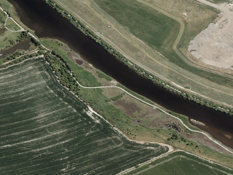 aerial view of Otipua Wetlands and the ground around it