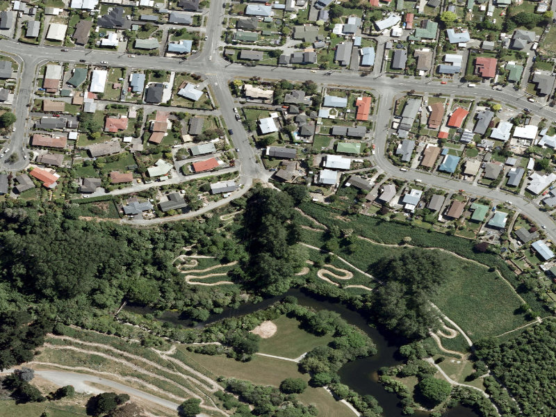 aerial view of Centennial Park Access Routes and the ground around it