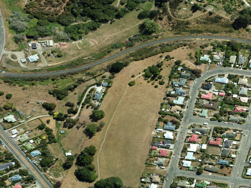 aerial view of Oamaru Walkway and the ground around it