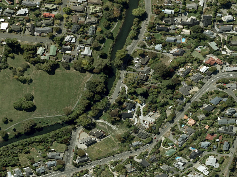 aerial view of Walk and bike track through Hillsborough and the ground around it