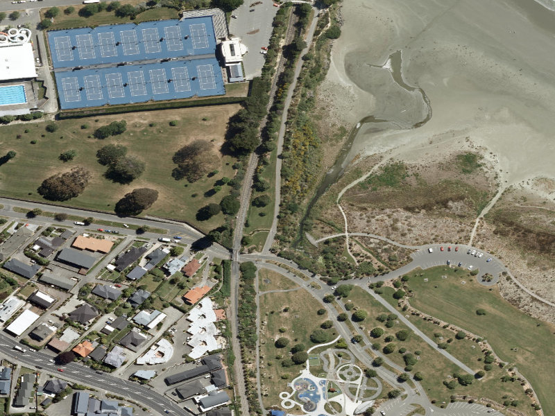 aerial view of Benvenue Cliffs and the ground around it