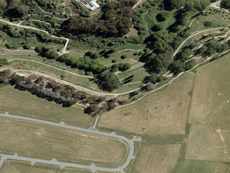 aerial view of Centennial Park Tracks and the ground around it