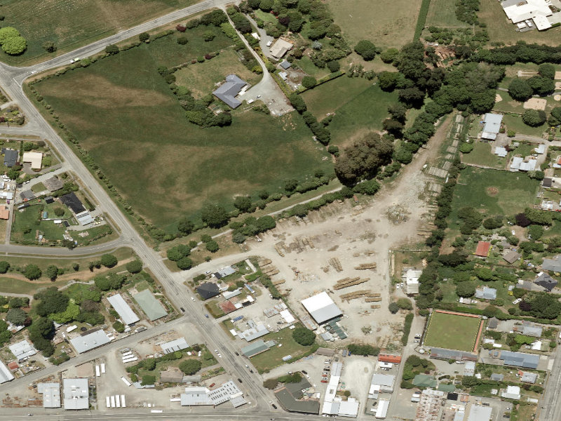 aerial view of Pleasant Point Stream and the ground around it