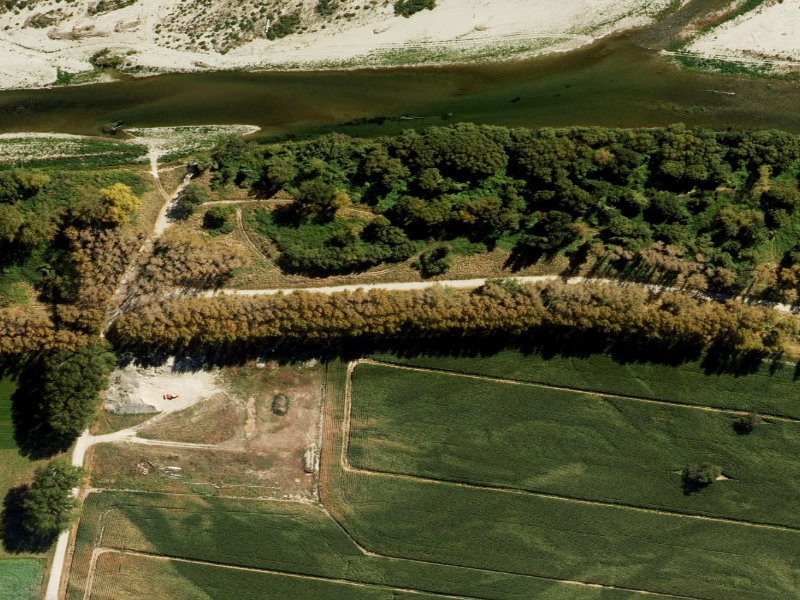 aerial view of Opihi River Track and the ground around it