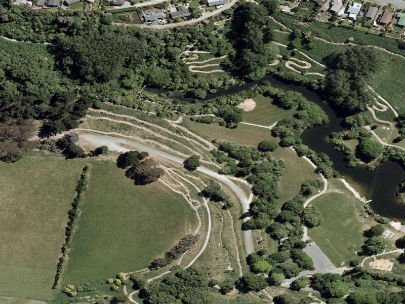 aerial view of Centennial Park Tracks and the ground around it