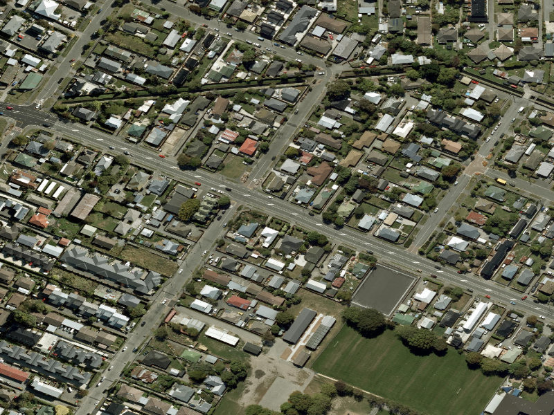 aerial view of Walk and bike track through Phillipstown and the ground around it
