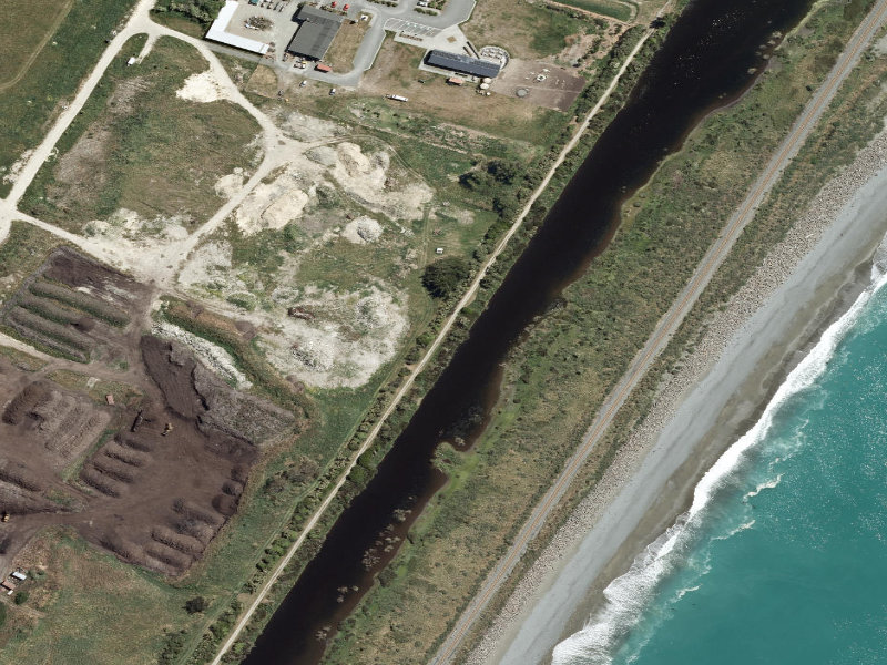 aerial view of Saltwater Creek Cycle Walkway and the ground around it
