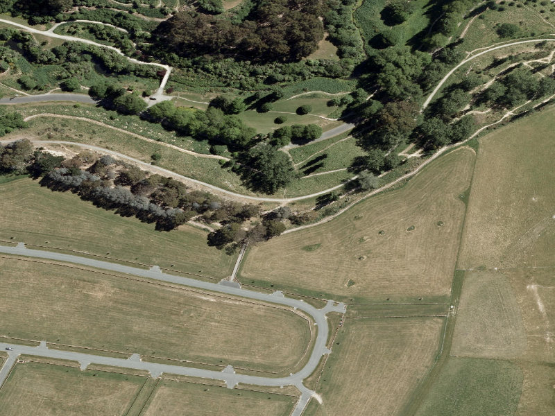 aerial view of Centennial Park Tracks and the ground around it