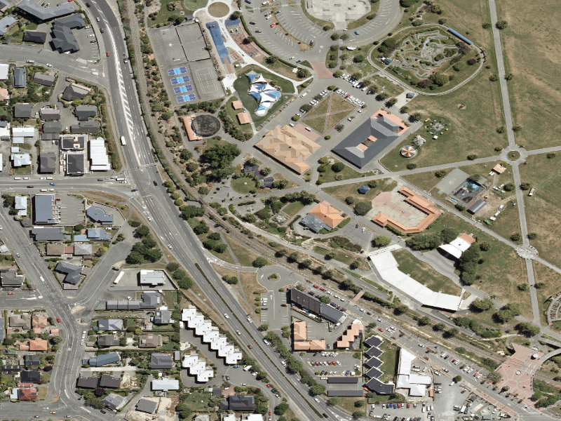 aerial view of Caroline Bay Footpaths and the ground around it