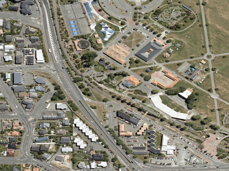 aerial view of Caroline Bay Footpaths and the ground around it