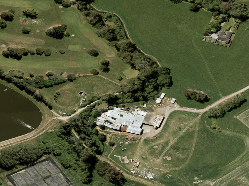 aerial view of Temuka Domain Golf Course and the ground around it