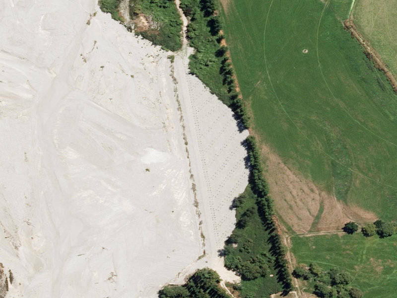 aerial view of Orari River Mountain Bike Tracks and the ground around it