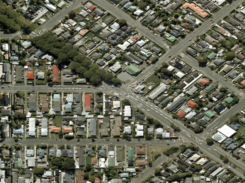aerial view of Walk and bike track through Christchurch and the ground around it