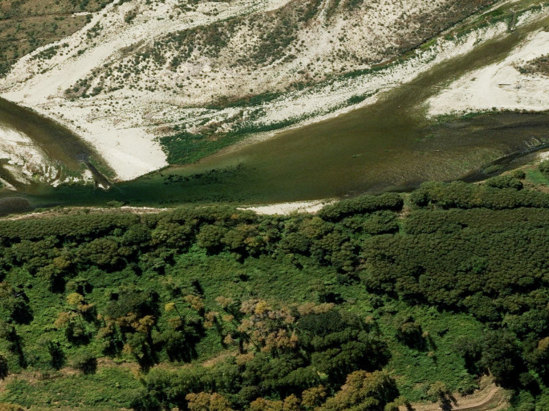 aerial view of Plpt Arowhenua Alternate Trail and the ground around it