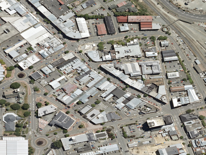 aerial view of Royal Arcade and the ground around it
