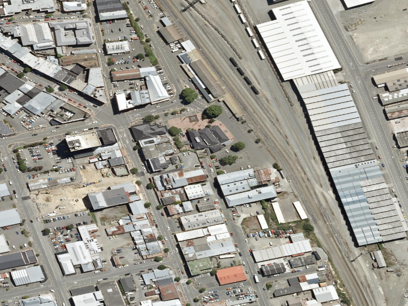 aerial view of Back Of Speights Ale House and the ground around it