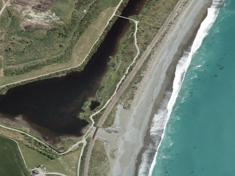 aerial view of Saltwater Creek Cycle Walkway and the ground around it