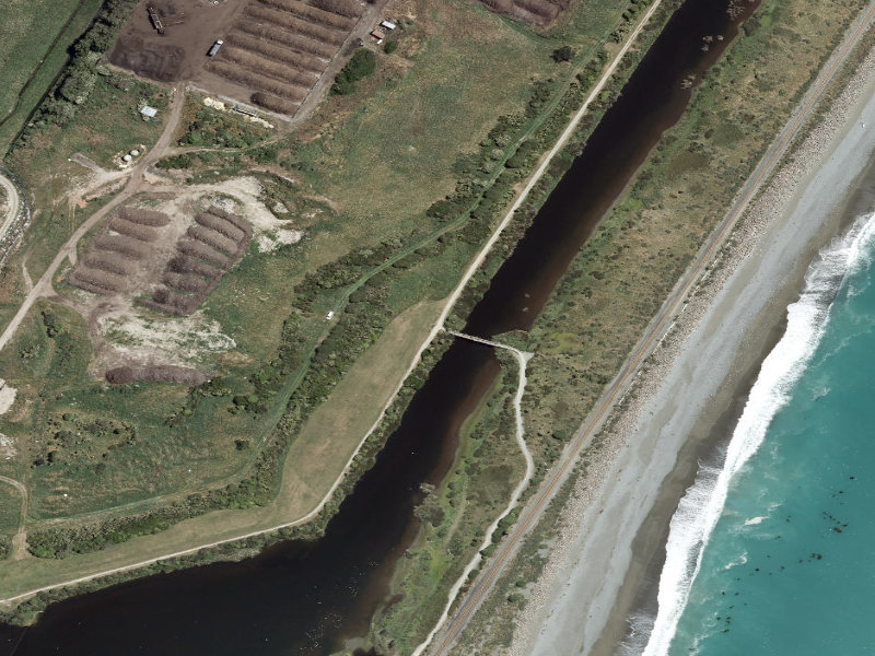 aerial view of Saltwater Creek Cycle Walkway and the ground around it