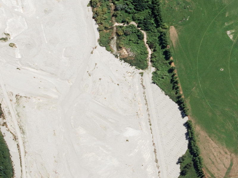 aerial view of Orari River Mountain Bike Tracks and the ground around it