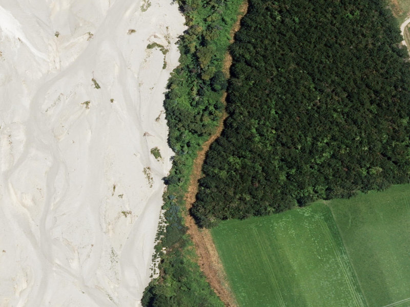 aerial view of Orari River Mountain Bike Tracks and the ground around it