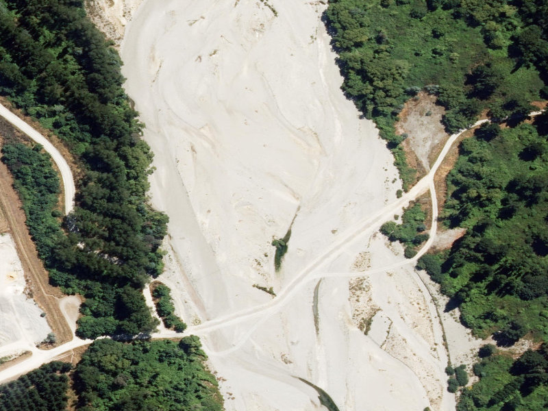 aerial view of Orari River Mountain Bike Tracks and the ground around it