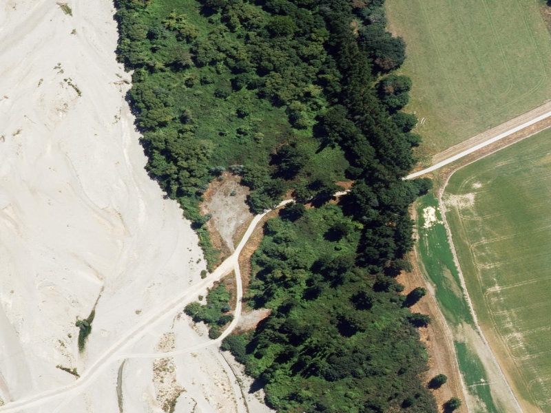 aerial view of Orari River Mountain Bike Tracks and the ground around it