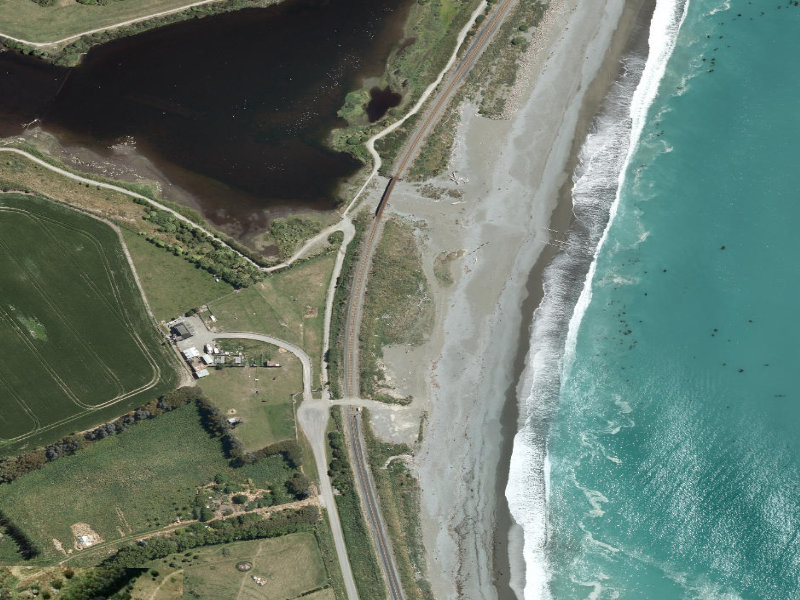 aerial view of Saltwater Creek Cycle Walkway and the ground around it