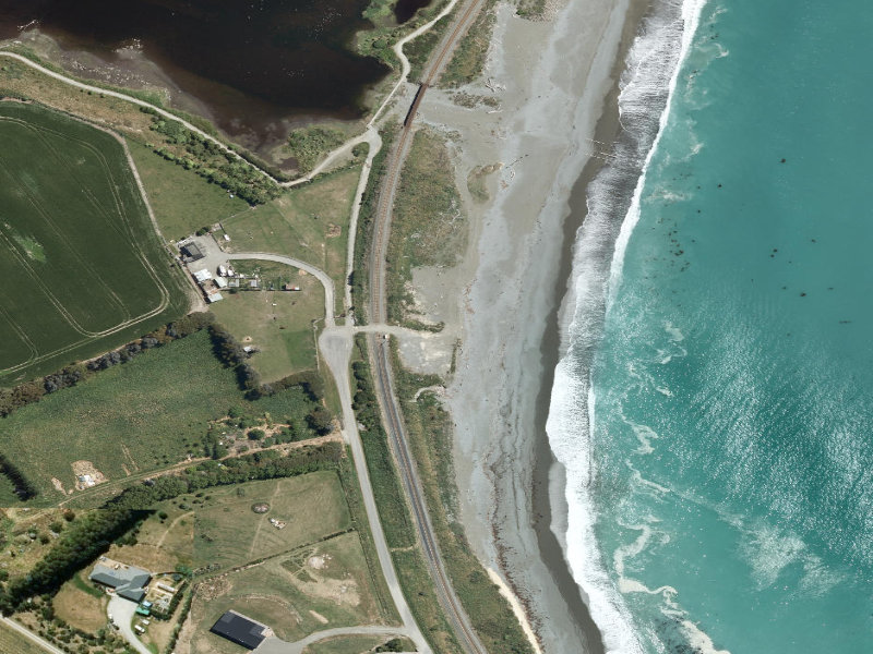 aerial view of Saltwater Creek Cycle Walkway and the ground around it