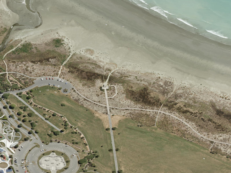 aerial view of Marine Parade Boardwalk and the ground around it