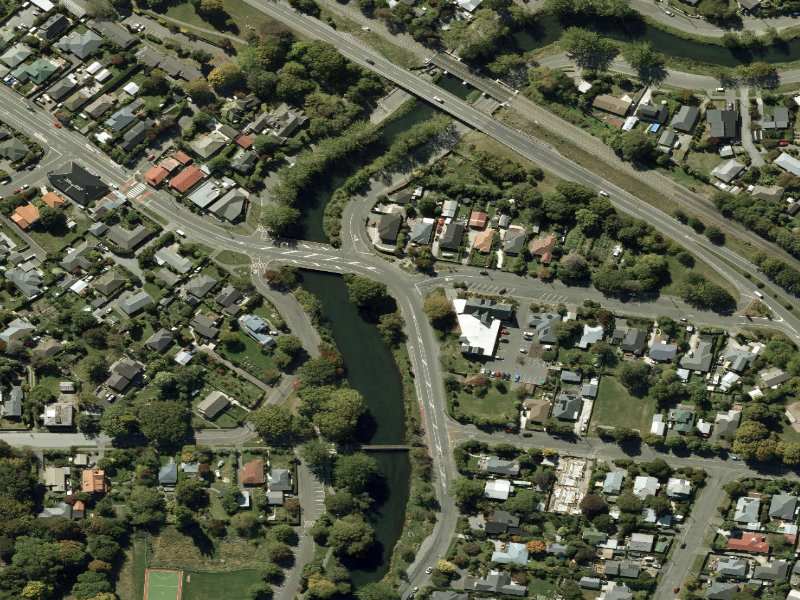 aerial view of Walk and bike track through Hillsborough and the ground around it