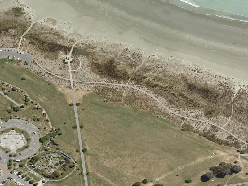 aerial view of Marine Parade Boardwalk and the ground around it