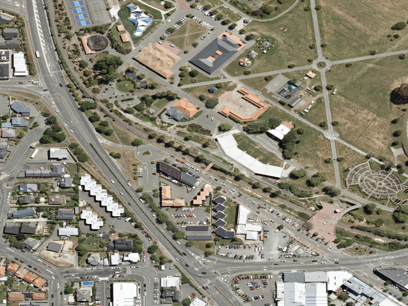 aerial view of Caroline Bay Footpaths and the ground around it