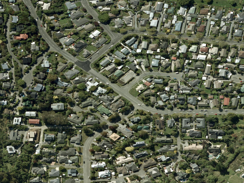 aerial view of Walk and bike track through Hillsborough and the ground around it